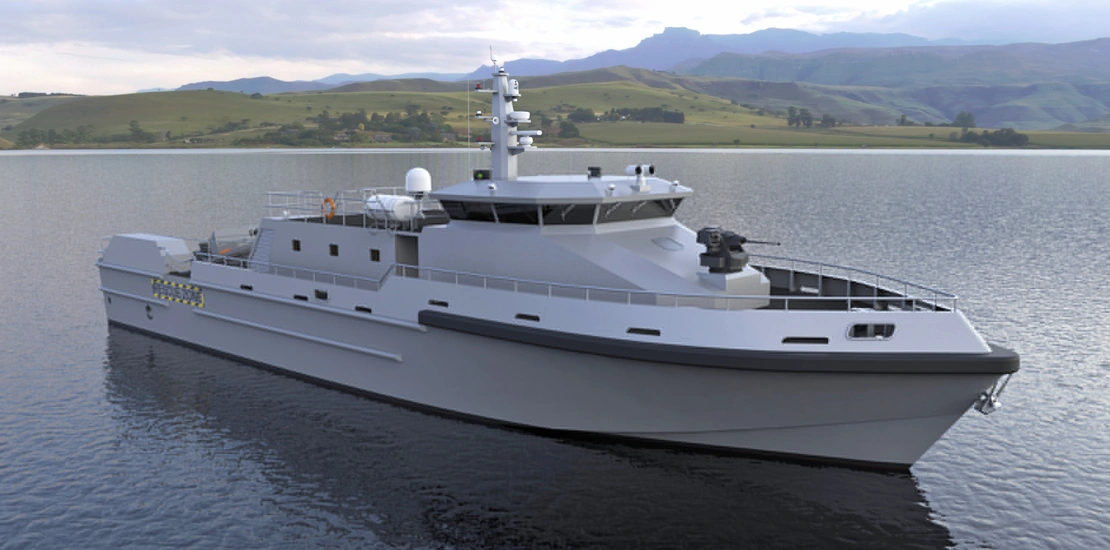 Deck layout of ARES 108 BLAZE patrol vessel