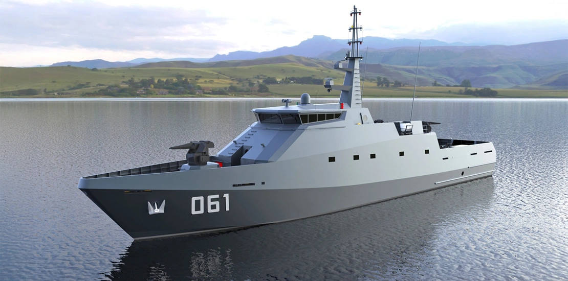 Rear view of ARES 138 FPB patrol boat