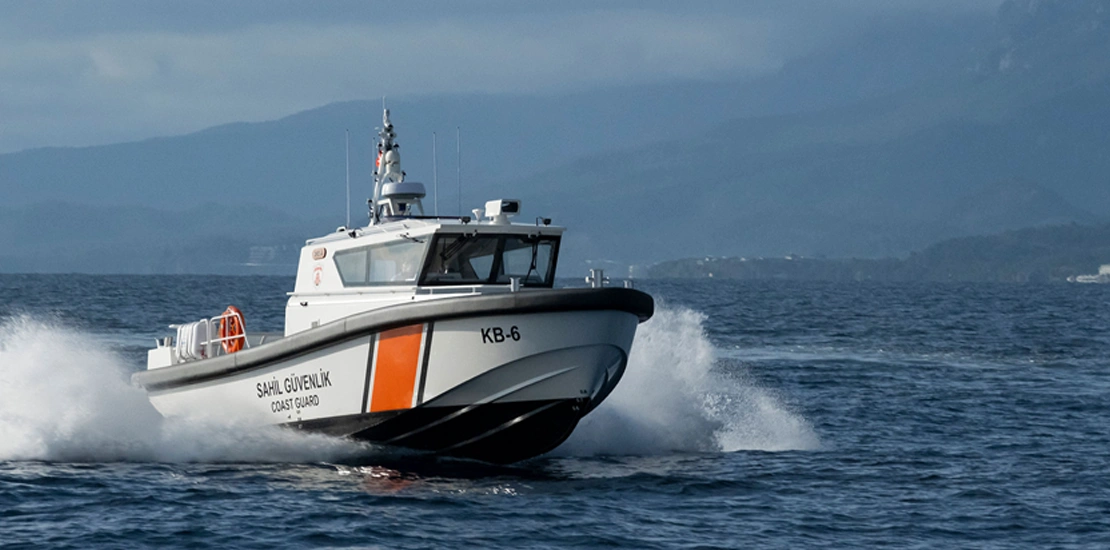 Deck equipment on ARES 35 FPB patrol vessel
