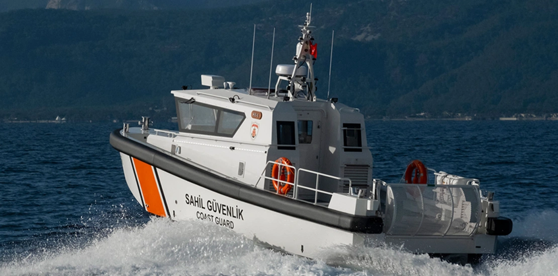 Front view of ARES 35 FPB patrol boat