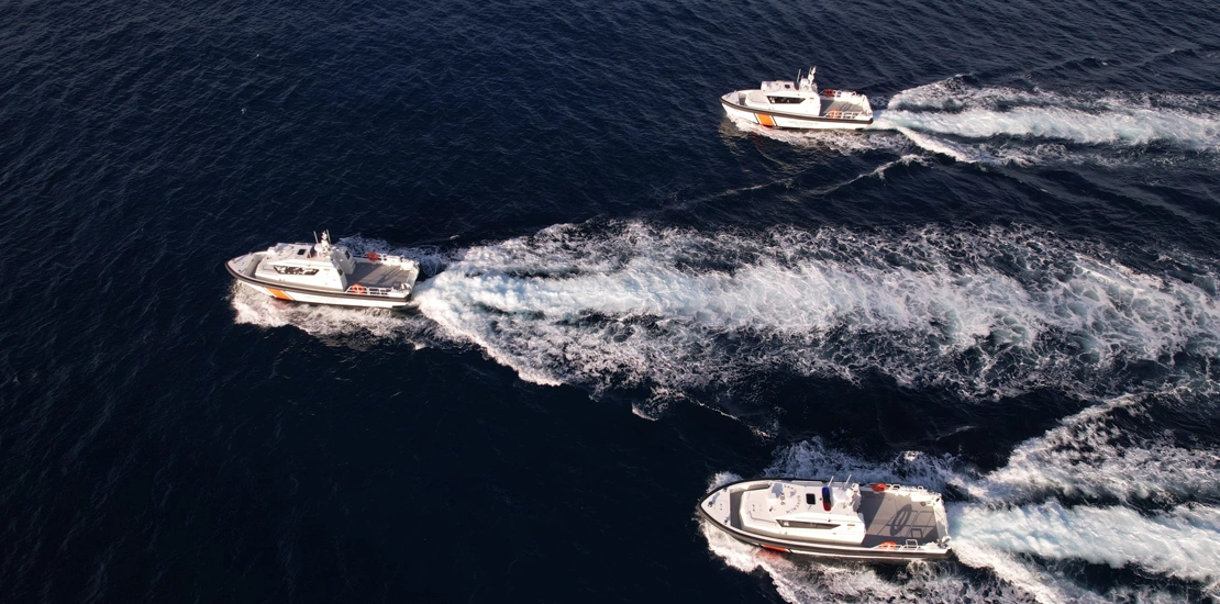 ARES 35 FPB patrol vessel during sea operation