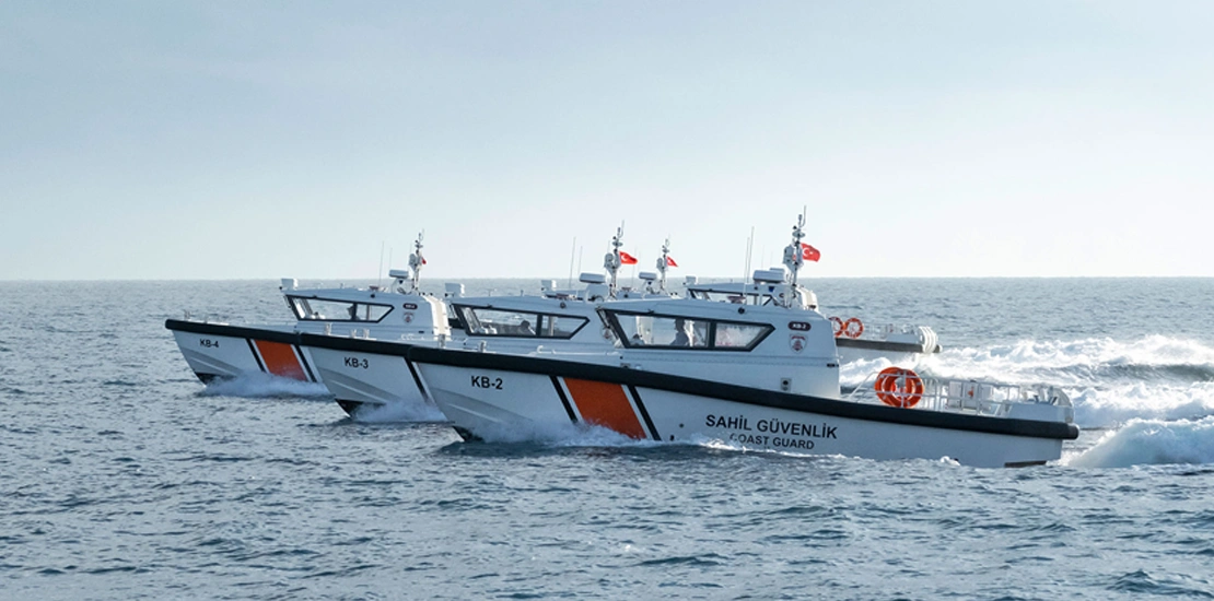 Side profile of ARES 35 FPB fast patrol vessel