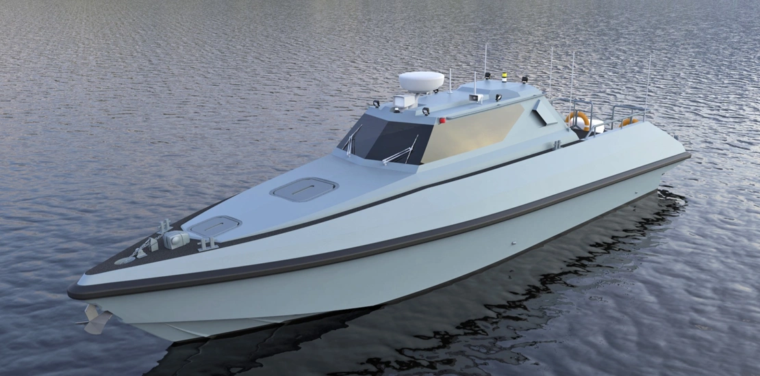 Front view of ARES 35 HARPOON fast attack boat