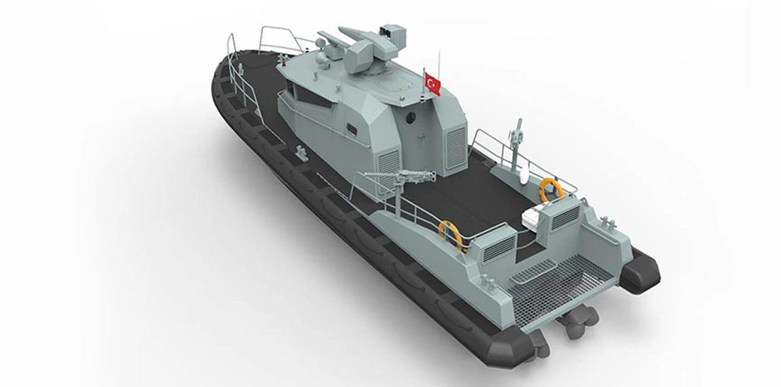 Deck equipment on ARES 42 FPB patrol vessel