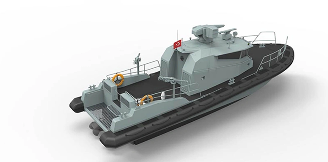 Rear view of ARES 42 FPB patrol boat
