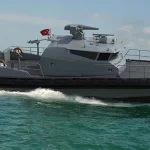 Side profile of ARES 42 FPB fast patrol vessel