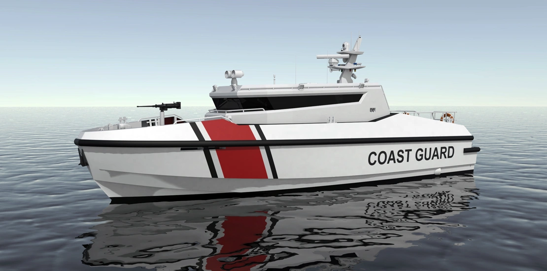 Deck layout of ARES 55 BLAZE multi-role patrol craft