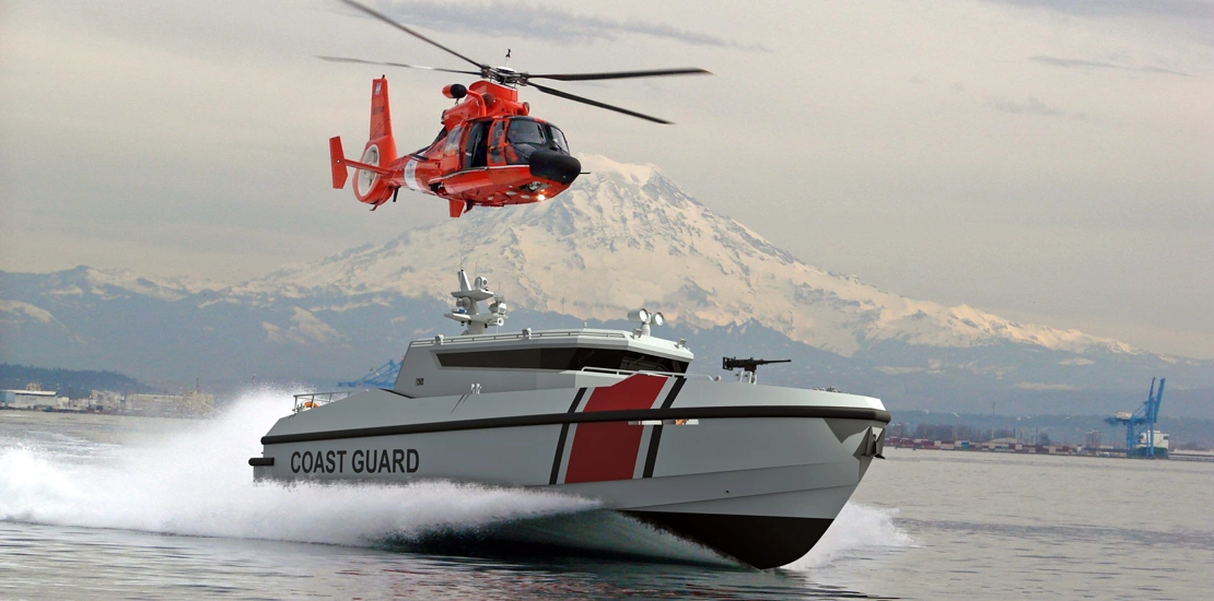 ARES 55 BLAZE multi-role patrol craft at high speed