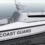 Rear view of ARES 55 BLAZE patrol craft