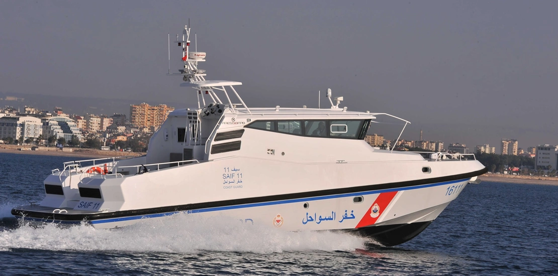 Deck equipment on ARES 58 FPB patrol vessel