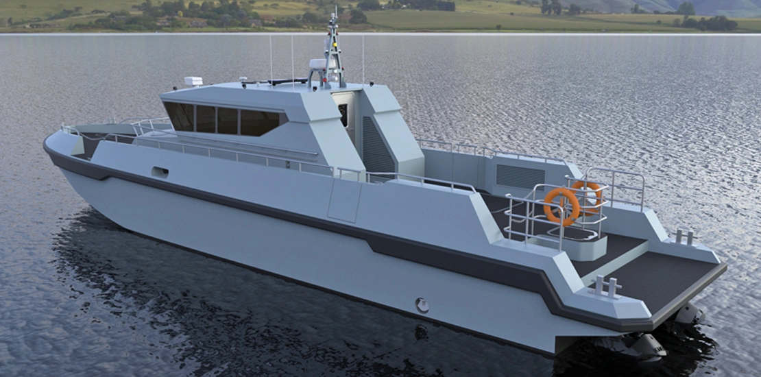 Side profile of ARES 65 FPB patrol boat