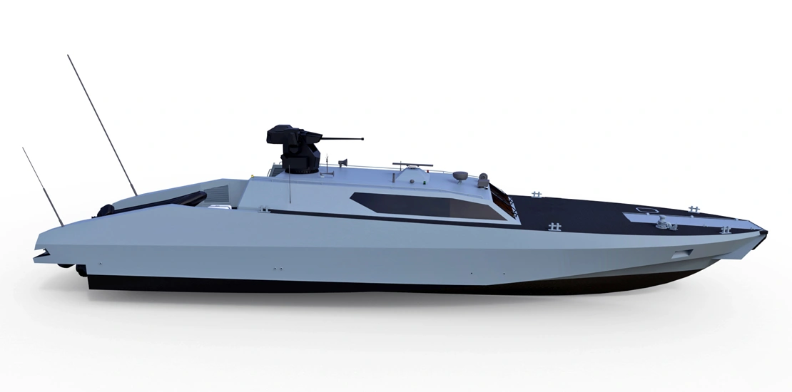 ARES 80 SAT supporting boarding operations using RHIB for maritime interception missions