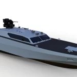 ARES 80 SAT deploying RHIB boat for boarding, interception, and tactical missions