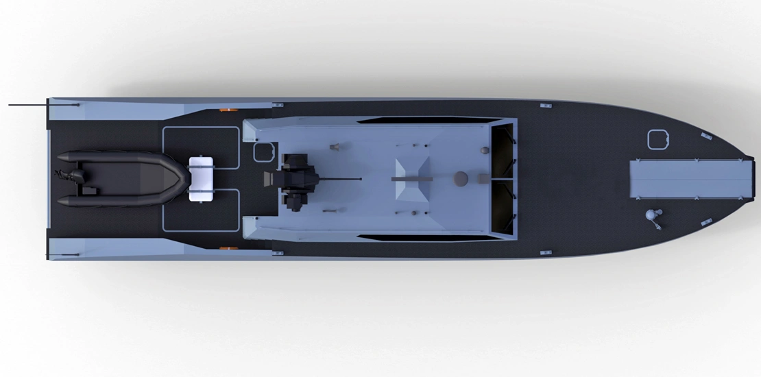 ARES 80 SAT engaged in tactical maritime operations with advanced combat and support systems