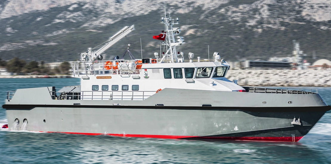 Front view of ARES KND 30 FPB patrol boat