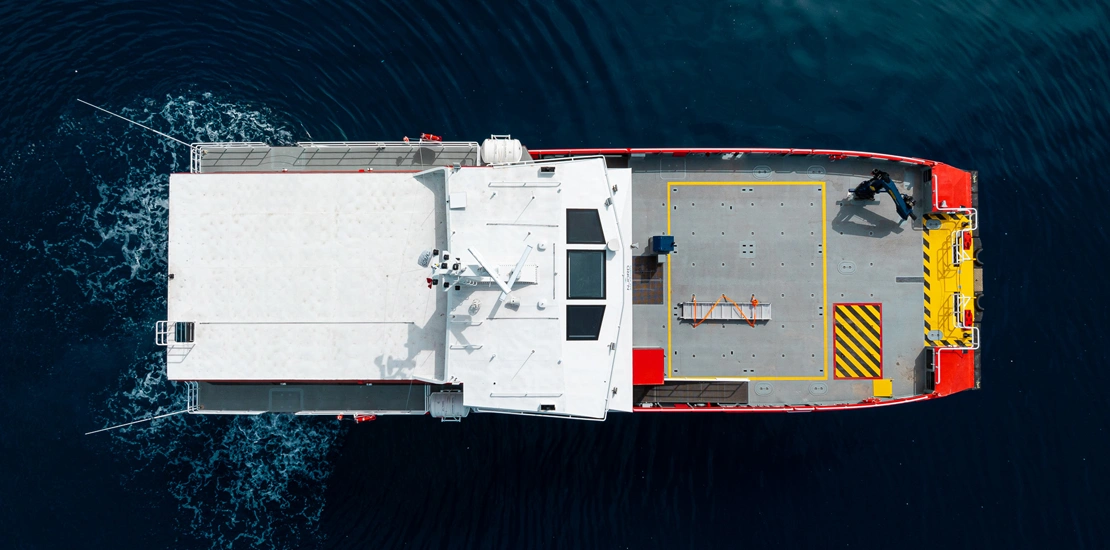 NJORD 32 CTV used in offshore wind energy sector for technician transfer